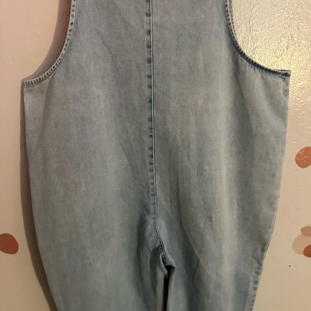 Lucy & Yak Originals Light Wash Denim Overalls Size L/R (Organic Cotton) - Picture 11 of 13